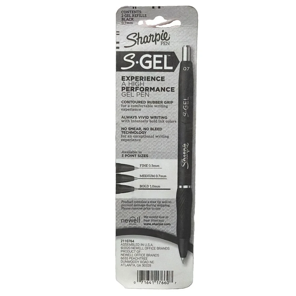 Sharpie S-Gel Black Ink Gel Pen Refills Medium Point 0.7mm